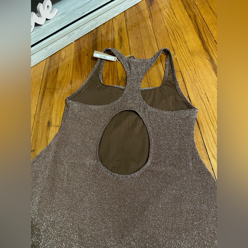 SKIMS Glitter Swim Metallic Dress in Cocoa Size 3X NWT! - Picture 11 of 11